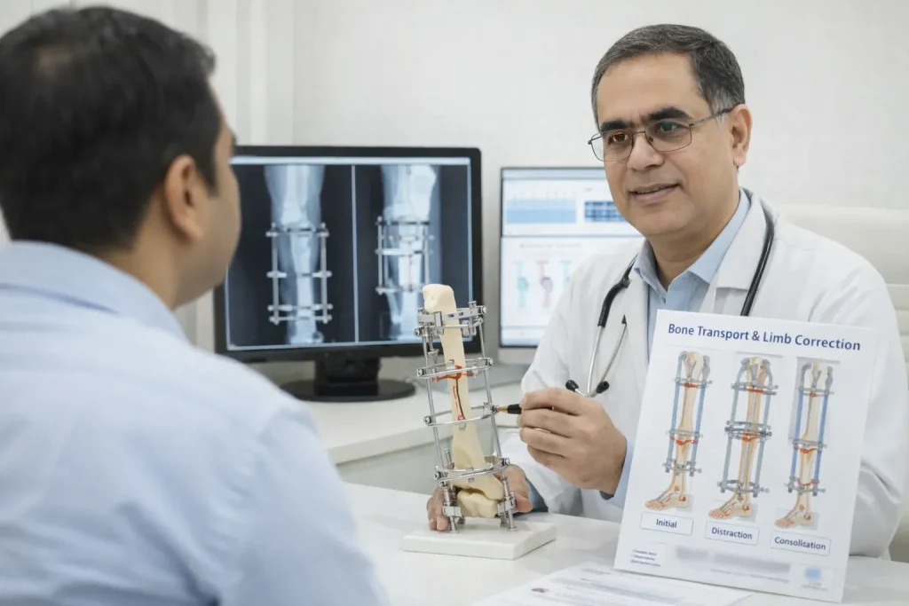 Dr Divya Ahuja Consulting Bone ttransport patient