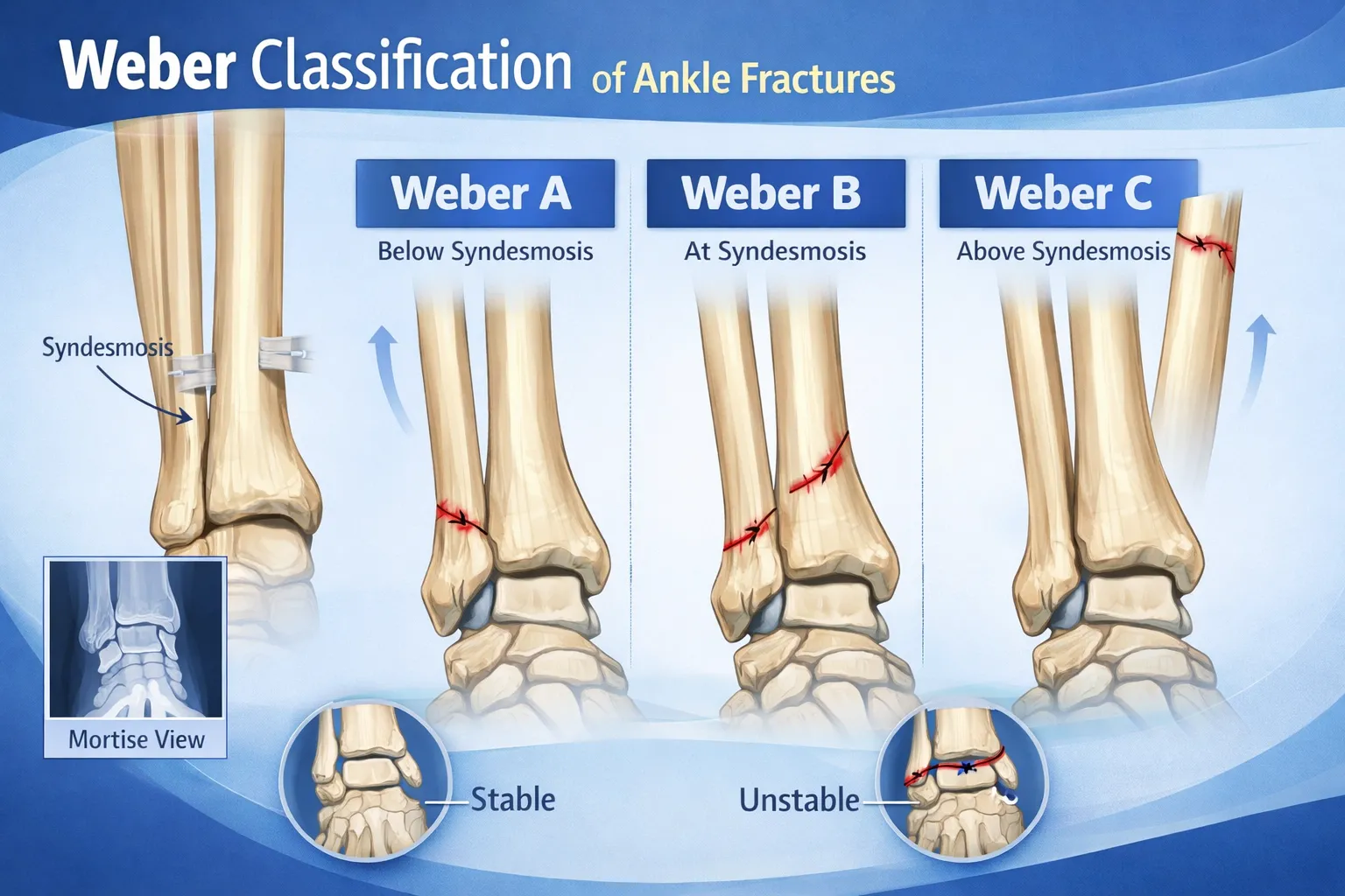 Weber Classification of Ankle Fractures